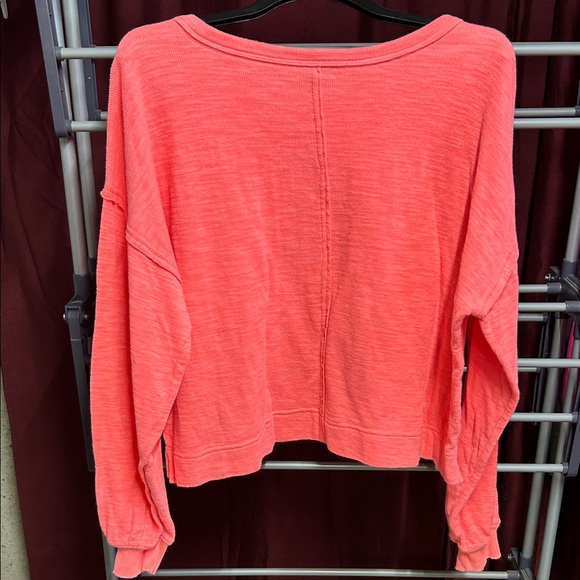 Aerie Bright Pink Cropped Sweatshirt - Picture 3 of 3